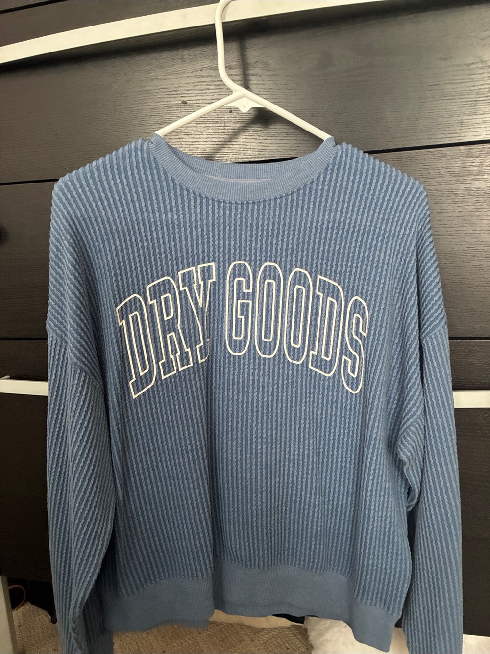 Dry Goods Light Blue Waffle-Knit Crewneck Sweater